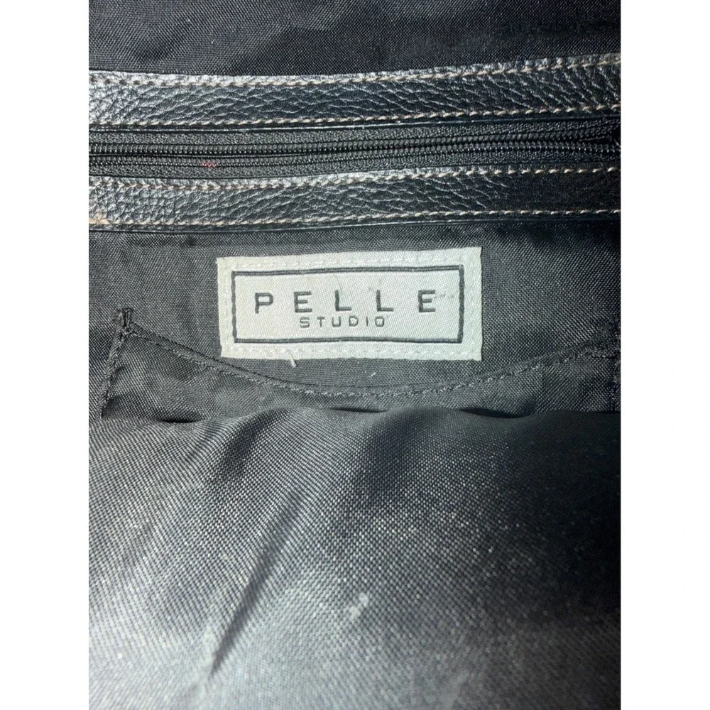 Pelle Studio black  Leather Backpack with Front Zip Pocket